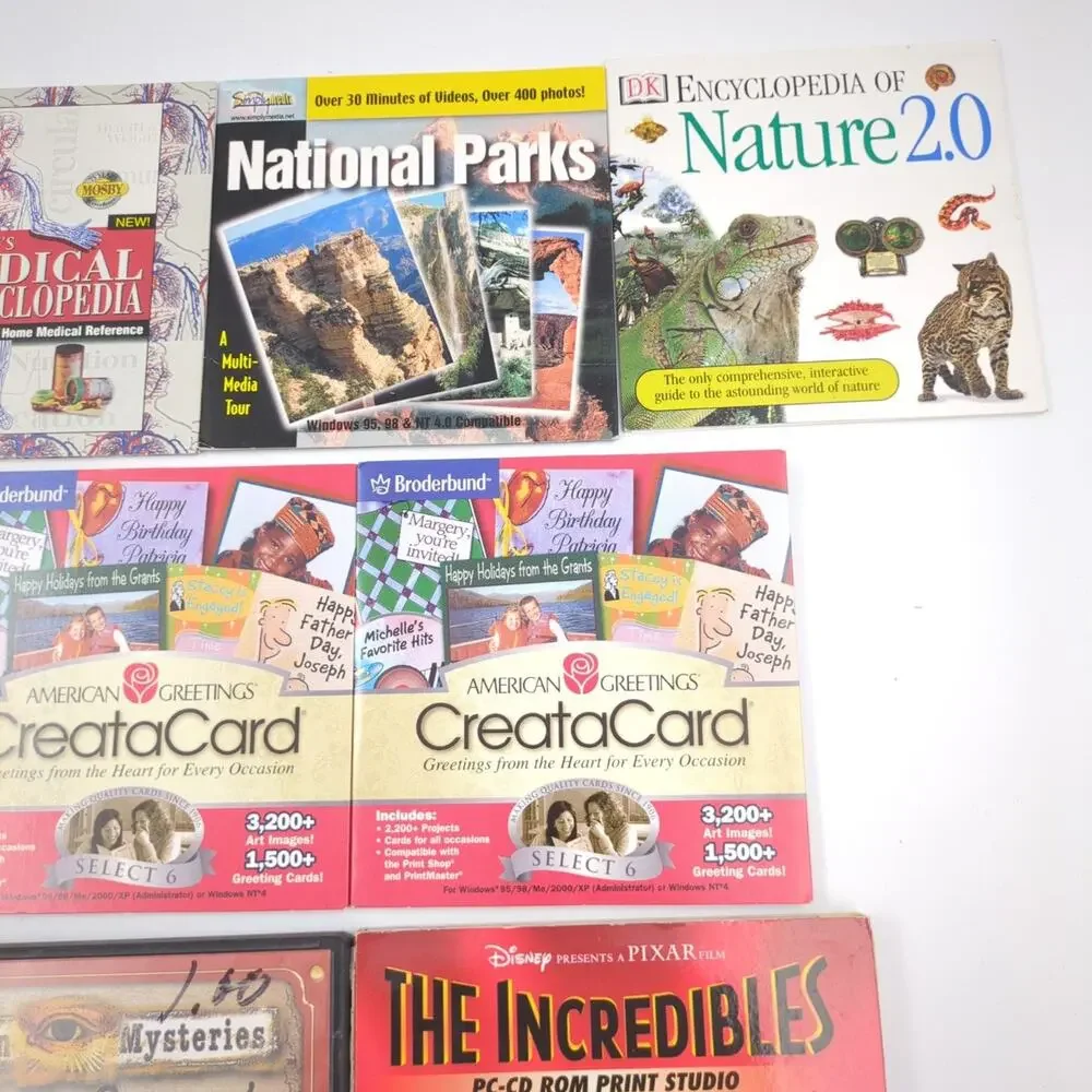 PC CD-ROM Video Game Software Lot of 10 Monopoly Incredibles CreataCard Untested